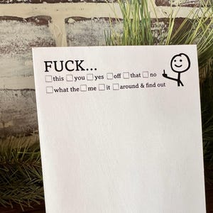 Middle Finger Sticky Notepad F*ck This That Funny Notepad, 50 Pages of Pure Entertainment