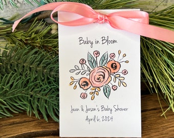 Baby in Bloom / Bridal Shower Flower Seed Packets | Custom Baby Shower Seed Favor / Wildflowers Seed Pack