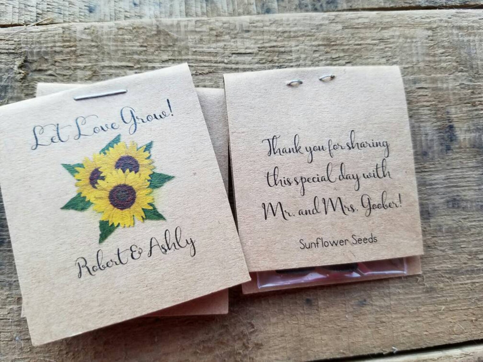 MINI Wedding Favors Bridal Shower Favors Sunflowers Seeds Let - Etsy