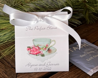 Bridal shower Tea Favors Personalized Tea Bag for wedding shower Tea Party Luncheon , The Perfect Blend tea packets