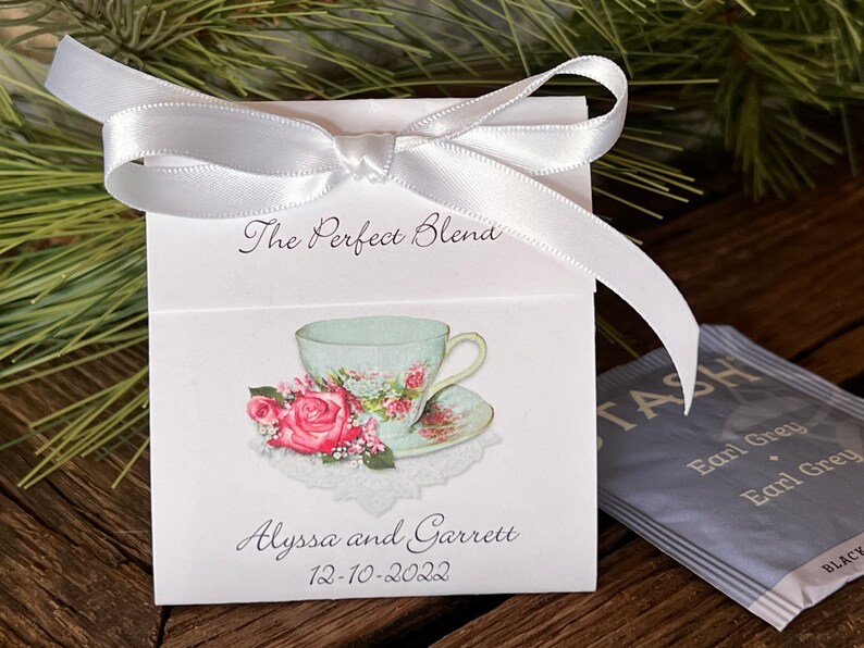 Bridal Shower Tea Favors Personalized Tea Bag for Wedding Etsy