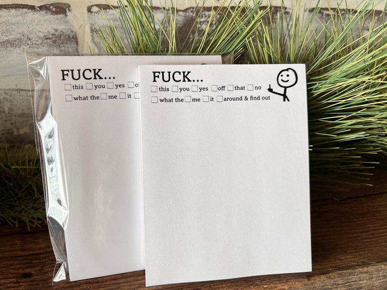 Fuck This That Funny Notepad , 50 Pages of Pure Entertainment Hilarious Note Pad stick figure Middle finger image 6