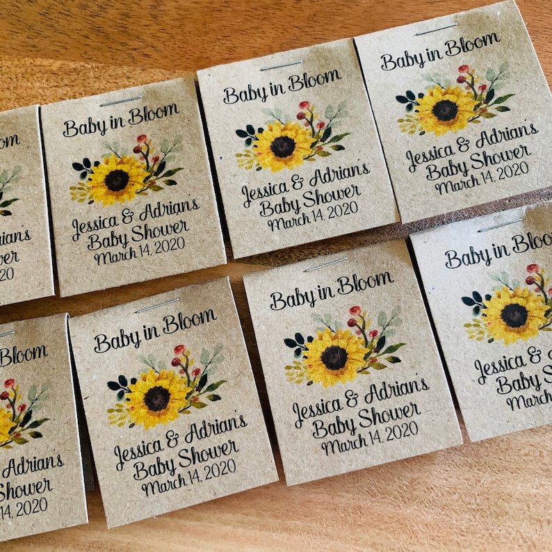 Mini BABY SHOWER Sunflower themed Flower Seed Favors Baby in Etsy