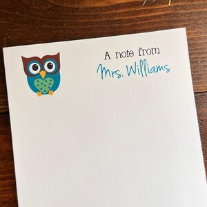 Owl Note Pad, Cute Stationery for Taking Notes