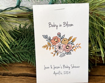 Baby in Bloom / Baby Shower Flower Seed Packets |Custom Bridal Shower Seed Favor / Wildflowers Seed Pack