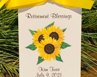 Personalized Retirement Favors Sunflower Seeds Party Favors Flower Seed Packets for Retirement Going away Party