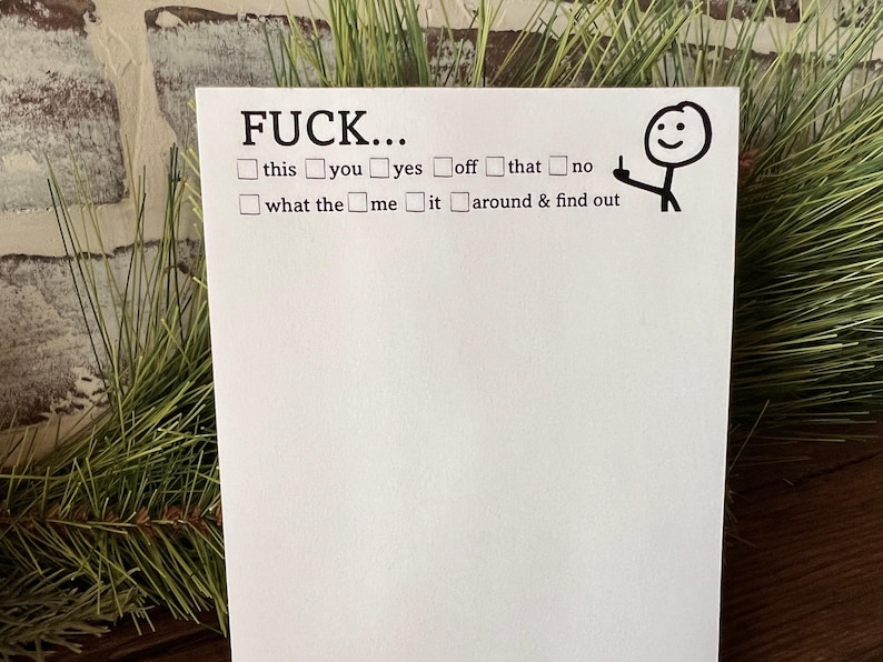 Middle Finger Sticky Notepad F*ck This That Funny Notepad, 50 Pages of Pure Entertainment