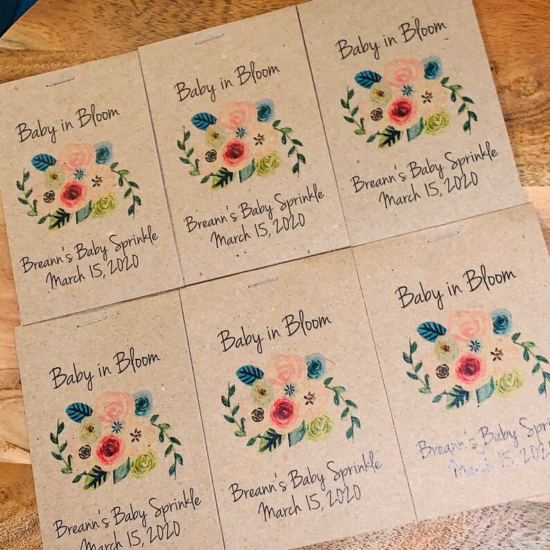 Rustic BABY Shower Flower Seed Packet Favors Watercolor Etsy