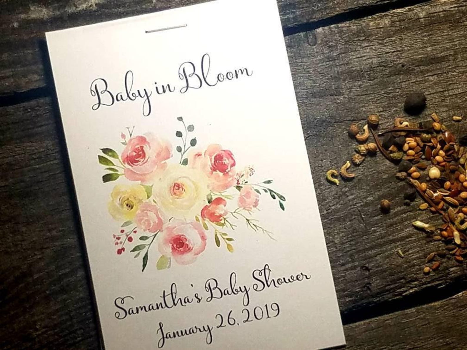Baby in Bloom Baby Shower Favors | Flower Seed Packets | Perfect for ...