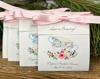 Bridal Shower Favors | Tea Favors for wedding Shower | Tea Party Tea Bag Shower Favors Personalized | stacked