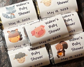 Cute DIY Farm Animals Candy Wrappers for Baby Shower | Mini wrappers for Miniature Chocolates