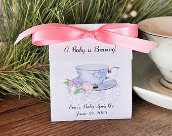 Baby Shower Favors | Tea Bag Favors for Baby Sprinkle | Couples Baby, Bridal Shower or Birthday Party