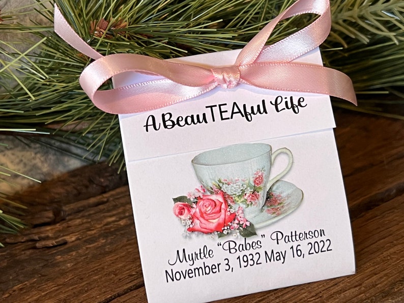 Personalized Tea Favors Memorial Gift Funeral Gift Tea - Etsy