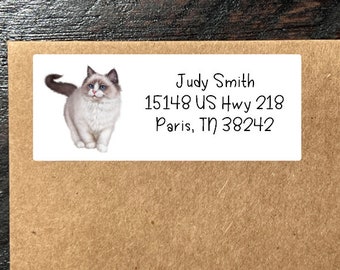 Ragdoll Cat Address Labels , Ragdoll Breed Kitten , Shipping Labels
