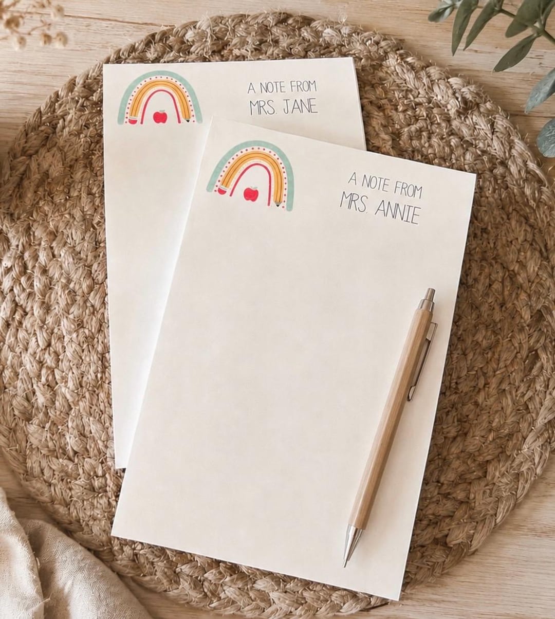 Pencil Rainbow Teacher Notepad, Note Pad Personalized Gift - Etsy