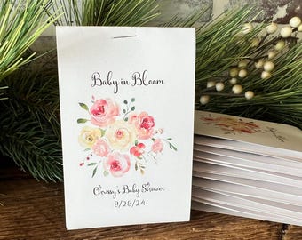 Baby in Bloom Flower Seed Packets for baby shower or sprinkle