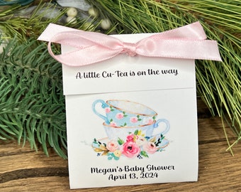 A little Cu-TEA is on the way | Baby Shower Tea Favors | Stacked Teacups