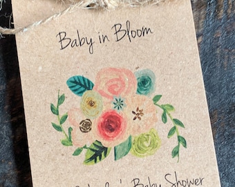 Baby Shower Seed Packet Favor / Baby in Bloom / Custom Baby Shower Seed Favor / Wildflowers Seed Packs