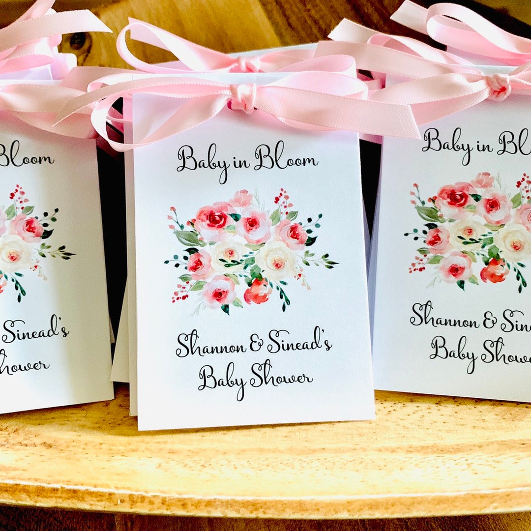Baby Shower Flower Seed Packets Watercolor Pink Cream Etsy