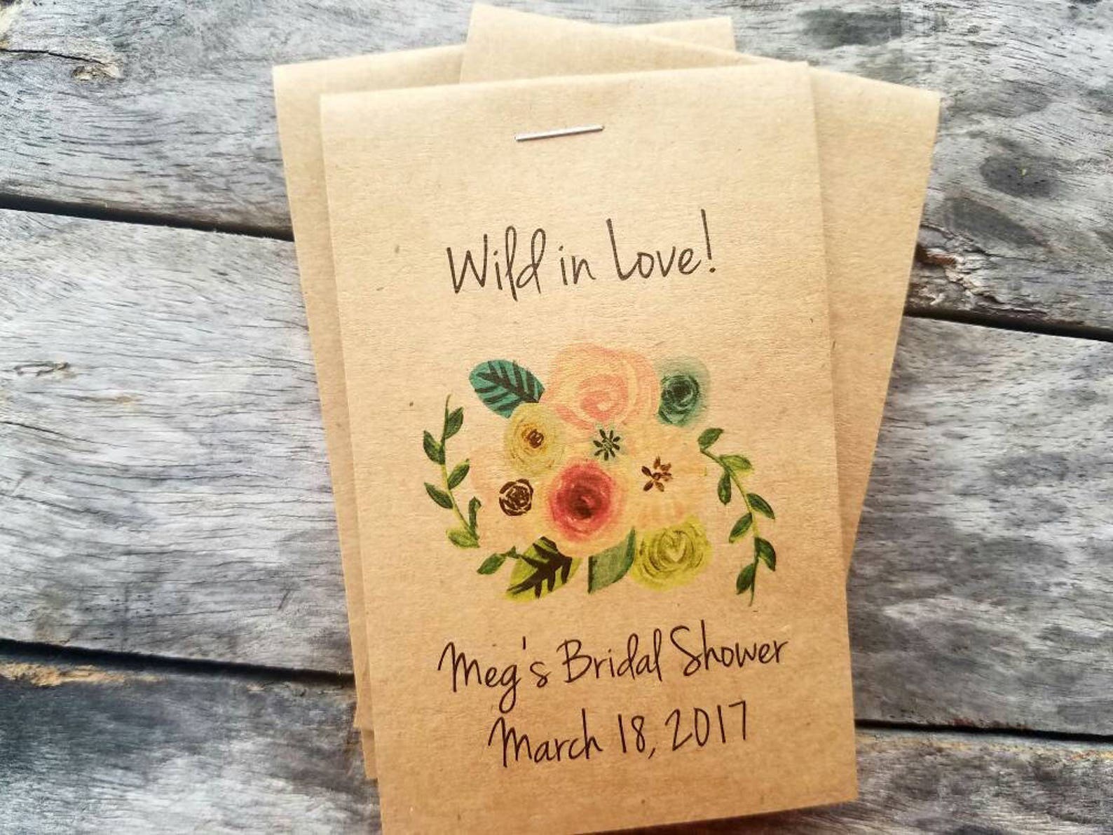 RUSTIC Bridal Shower Favors Floral Watercolor Design wild in | Etsy