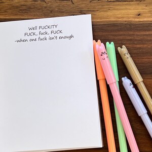Well Fuckity Fuck Notepad, Note Pad Gift for Her, Funny Gift for Coworkers Doodle Pad