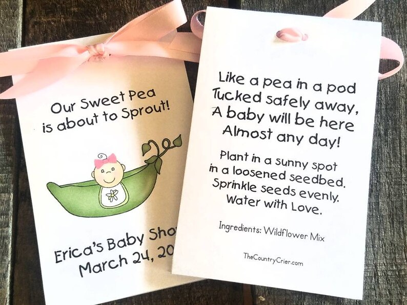 Baby Shower Favors , Sweet Pea Themed Favors , Flower Seed Packets Wildflowers or Sunflower Seeds image 6