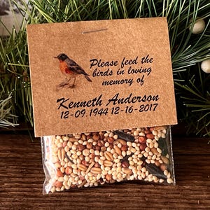 Robin Bird Food Funeral Favors | Feed the Birds | Celebration of Life Memorial packet | Bereavement Packets bird seed bild 6