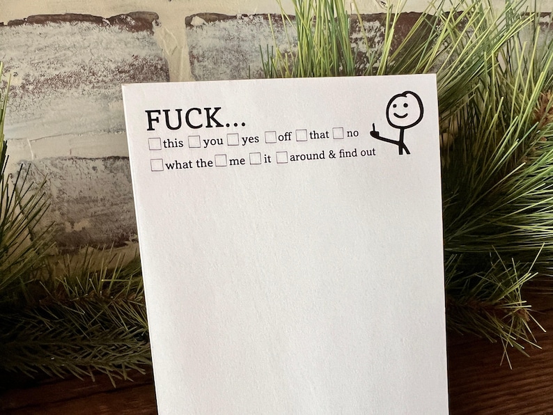 F*ck This That Funny Notepad, 50 Pages of Pure Entertainment" Hilarious Note Pad -stick figure Middle finger image 9