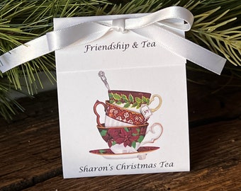 Festive Holiday Tea Favors , perfect for a Christmas Party or Afternoon Tea