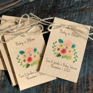 BABY Shower Favors, Flower Seed Packet Favors, Baby in Bloom, Baby SPRINKLE Favors