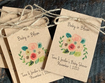 BABY Shower Favors, Flower Seed Packet Favors, Baby in Bloom, Baby SPRINKLE Favors