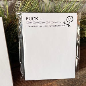 F*ck This That Funny Notepad, 50 Pages of Pure Entertainment" Hilarious Note Pad -stick figure Middle finger