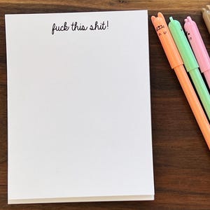 Funny "F*ck This Shit" Notepad: Small Gag Gift for Coworkers