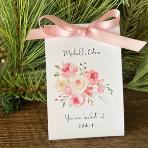 Place Card Escort Cards, Blush pink seed packets image 3