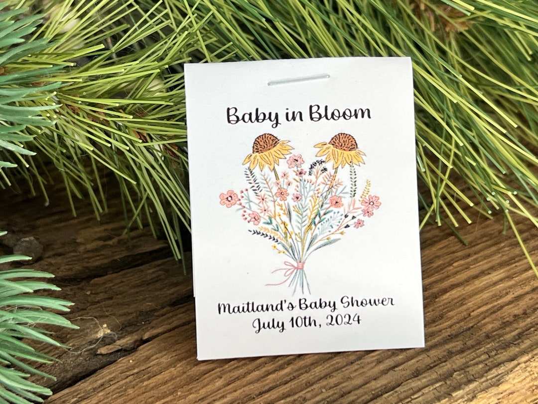Mini BABY IN BLOOM Flower Seed Favors for Baby Sprinkle or Baby Shower ...