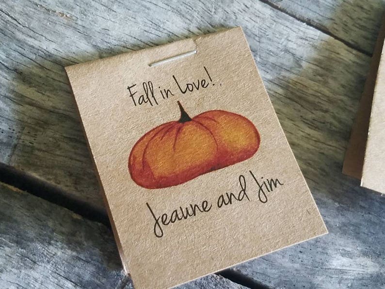 MINI Fall in Love , Flower Seed Packets, Pumpkin themed , Autumn , Fall in Love Flower Seed Packets zdjęcie 5