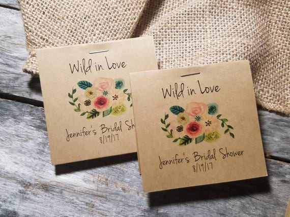 Personalized FUN SIZE Blue Roses Bridal Shower Flower Seed Packet Favors Sow in Love Wildflower Seeds Wedding Favors