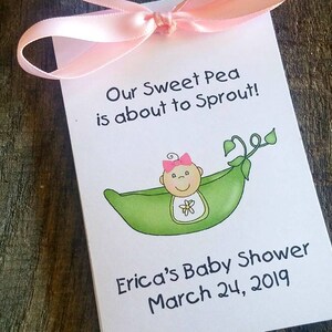 Baby Shower Favors , Sweet Pea Themed Favors , Flower Seed Packets Wildflowers or Sunflower Seeds image 2