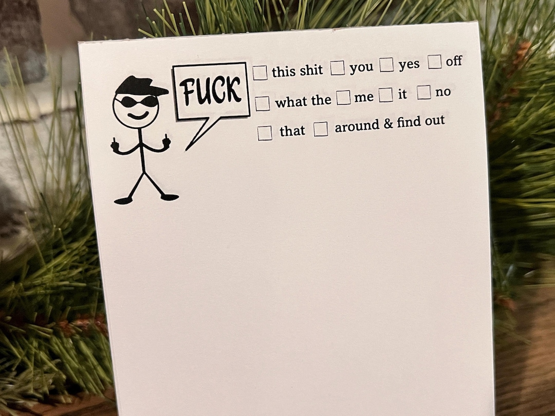 Middle Finger Sticky Notepad F*ck This That Check off Funny Notepad -stick Figure Middle Finger FAFO ...