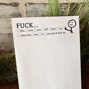 Fuck This That Funny Notepad , 50 Pages of Pure Entertainment Hilarious Note Pad stick figure Middle finger image 8