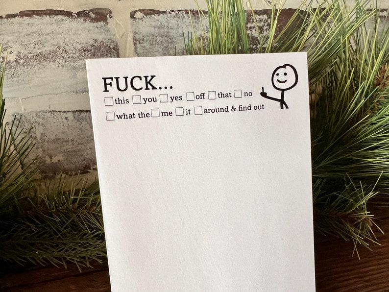 Fuck This That Funny Notepad , 50 Pages of Pure Entertainment Hilarious Note Pad stick figure Middle finger image 8