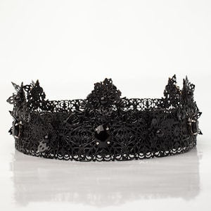 Black Crown,King Crown,Gothic Crown,Halloween Crown,Party Crown,Rhinestones Crown,Crystal Crown,Black Men&#39;s Crown,Men&#39;s Crown
