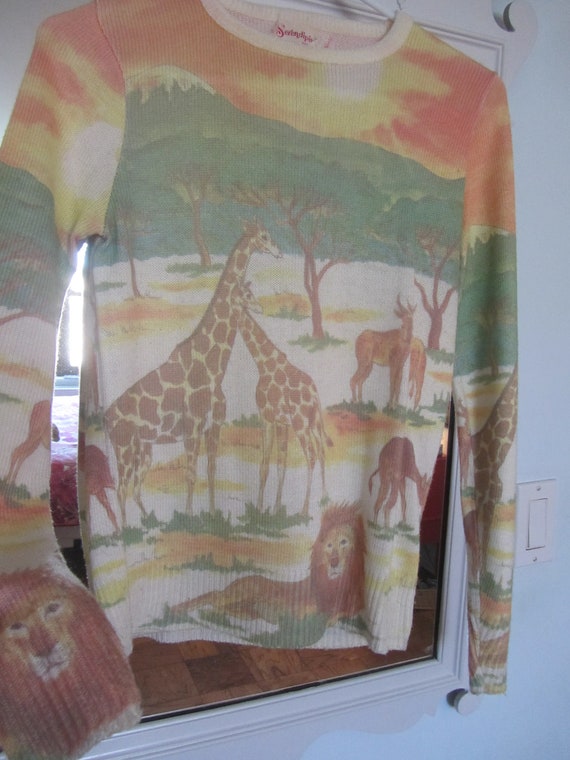 Vintage Serendipity 1970s Novelty Printed African… - image 2