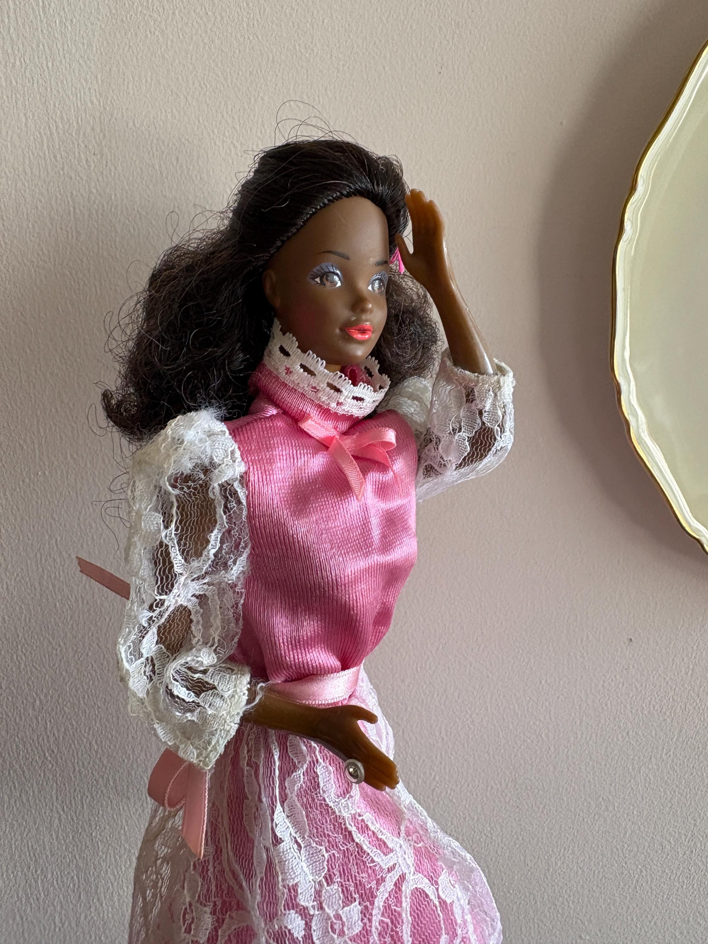 1984 Vintage Mattel AA Heart Family Mom, Pretty AA Barbie, Steffie