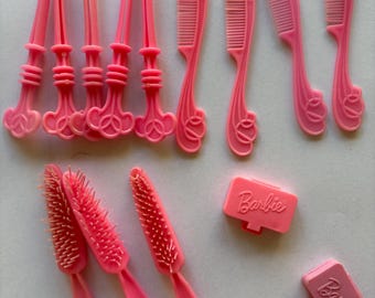 Vintage Barbie Quick Curl Brushes, Combs, Curlers and Make Up Cases