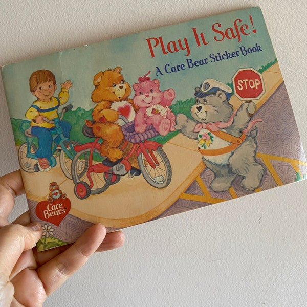 Vintage Care Bear Sticker Book, Play It Safe! Random House 1984