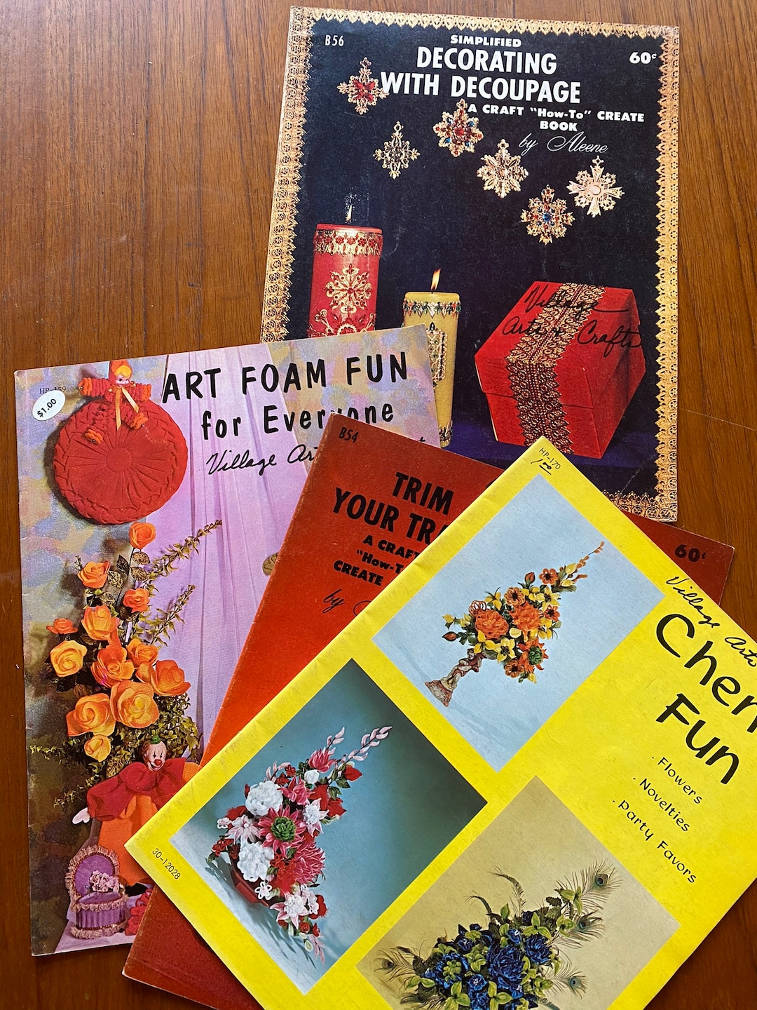 Vintage Craft Magazines, Chenille Fun, Trim Your Trash, Art Foam ...