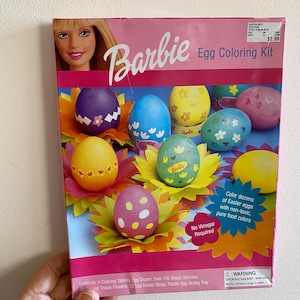 Vintage Box of Barbie Egg Coloring Kit 1999, Easter Egg Kit, Vintage Ephemera