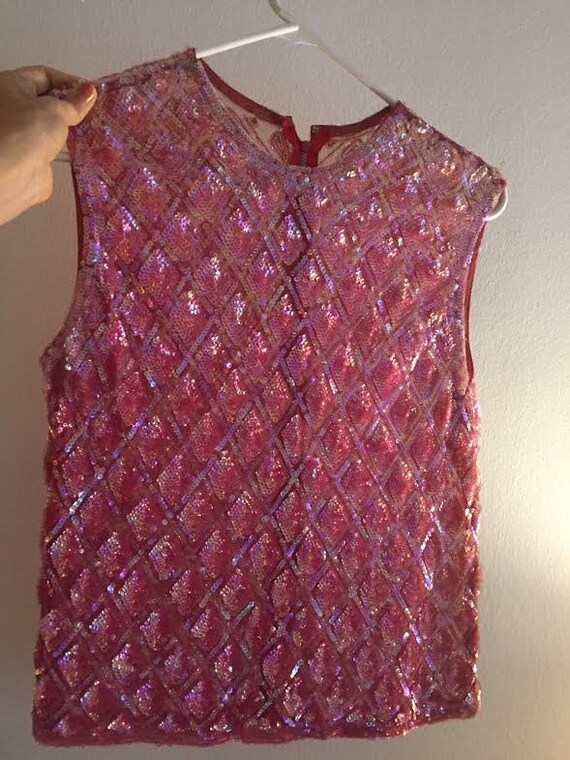 hot pink sequin top