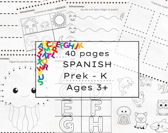Kids Activity Book in Spanish. Libro de actividades para ninos. ages 3 and up.